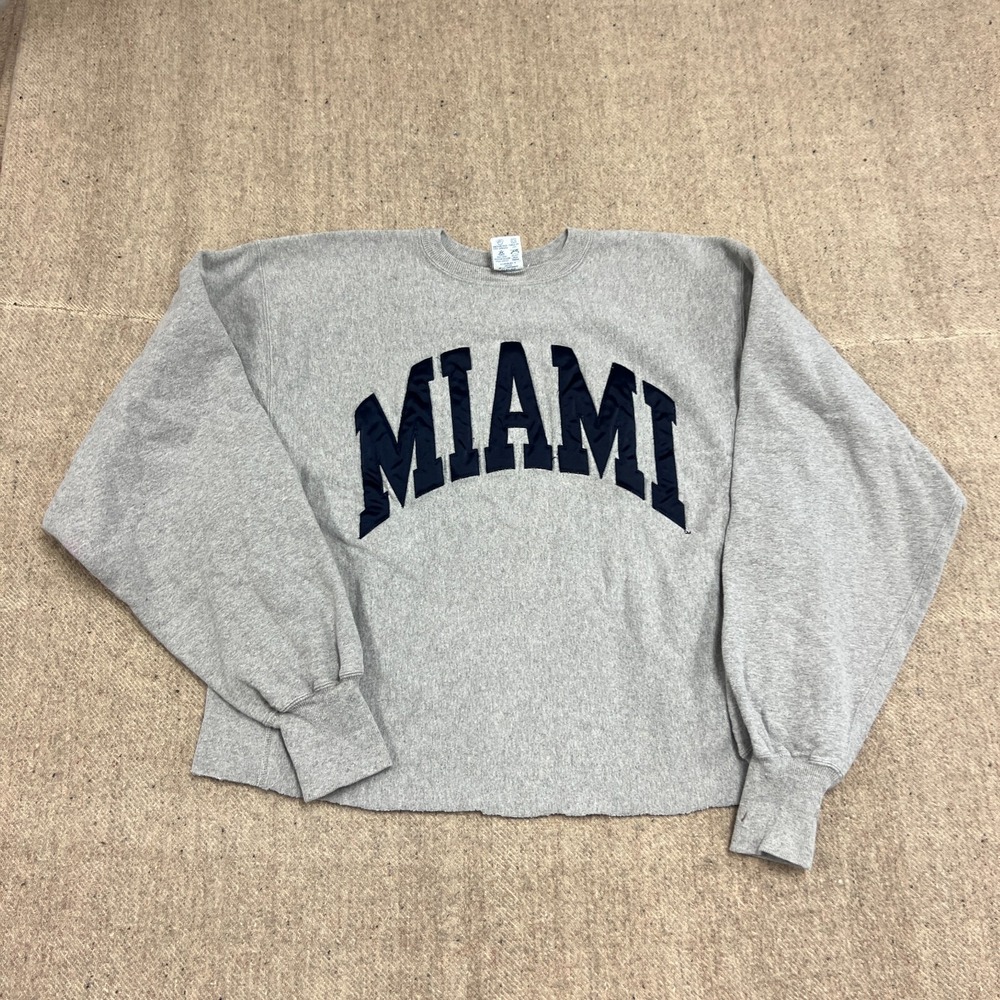 Vintage Miami Sweatshirt Mens XL Gray 1990s‎ Champion Reverse Weave